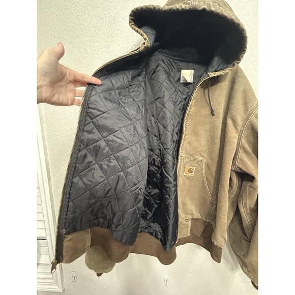 Carhartt JQ282 Mens Jacket Coat XXL 2XL Brown Duck Canvas Chore Barn USA Vintage - Picture 4 of 6